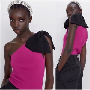 NEW!! Zara Asymmetrical top with bow